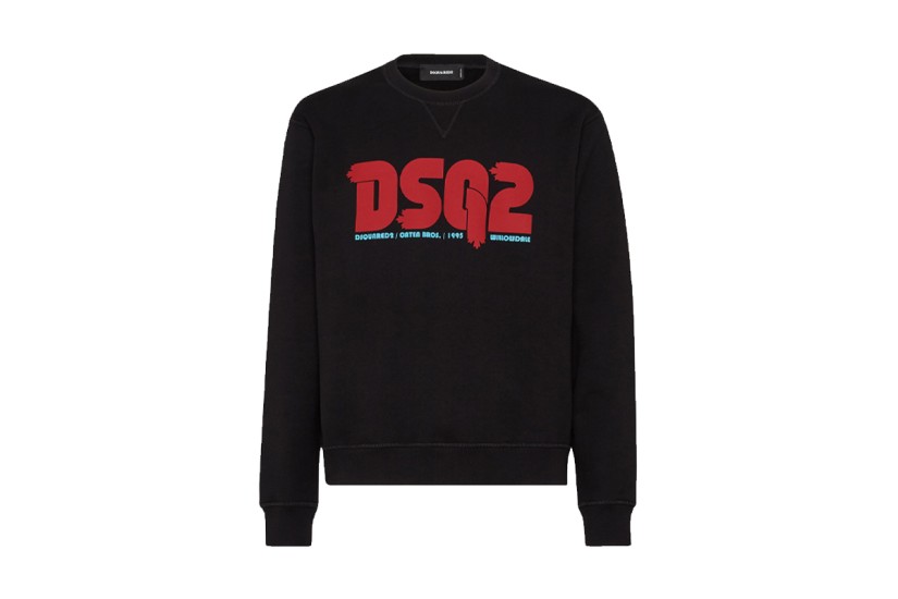 Dsquared2 Cool Fit Tee Ανδρική Μακρυμάνικη Μπλούζα Μαύρη, Κόκκινη