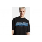 Dsquared2 Loose Fit 3D Logo Ανδρικό Κοντομάνικο T-Shirt Μαύρο