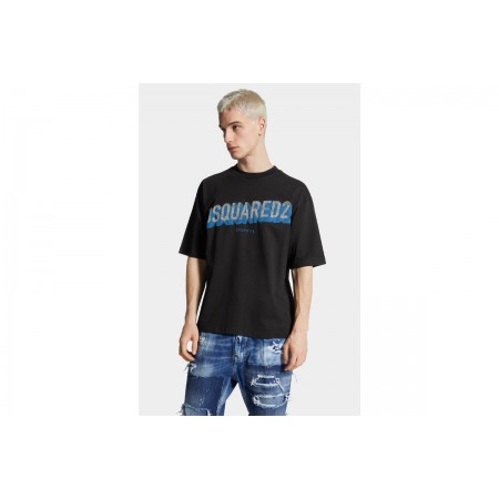 Dsquared2 Loose Fit 3D Logo Ανδρικό Κοντομάνικο T-Shirt Μαύρο