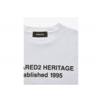 Dsquared2 Loose Fit Heritage Ανδρικό Κοντομάνικο T-Shirt Λευκό