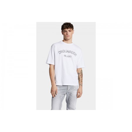 Dsquared2 Loose Fit Faded Milano Ανδρικό Κοντομάνικο T-Shirt Λευκό