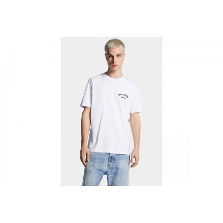Dsquared2 Regular Fit Milano Ανδρικό Κοντομάνικο T-Shirt Λευκό