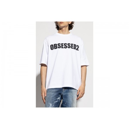 Dsquared2 Obsessed2 Loose Fit Ανδρικό Κοντομάνικο T-Shirt Λευκό