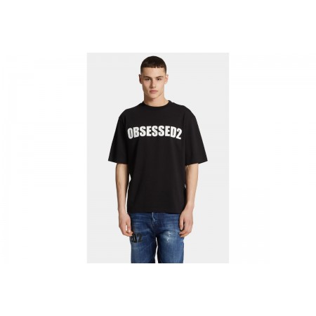 Dsquared2 Obsessed2 Loose Fit Ανδρικό Κοντομάνικο T-Shirt Μαύρο