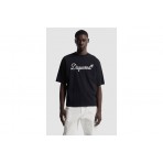 Dsquared2 Embroidered Loose Fit Ανδρικό Κοντομάνικο T-Shirt Μαύρο