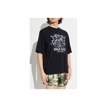 Dsquared2 Monkey Business Ανδρικό Κοντομάνικο T-Shirt Μαύρο