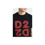 Dsquared2 D2 Upside Down Cool Fit Ανδρικό Κοντομάνικο T-Shirt Μαύρο, Κόκκινο