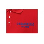 Dsquared2 Milano Tennis Fit Ανδρικό Κοντομάνικο Polo Κόκκινο