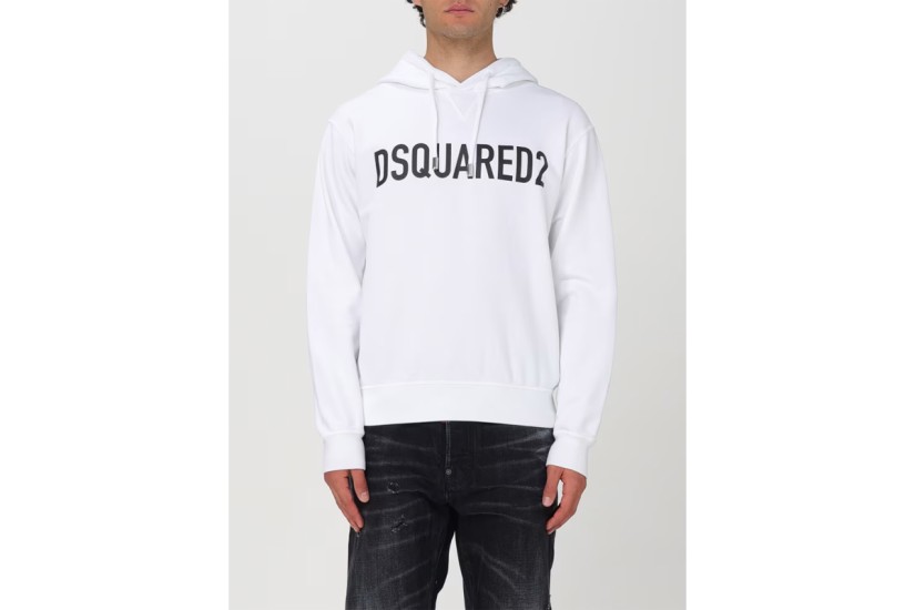 Dsquared2 Cool Fit Ανδρικό Φούτερ με Κουκούλα Λευκό