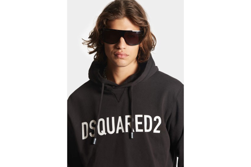 Dsquared2 Cool Fit Ανδρικό Φούτερ με Κουκούλα Μαύρο