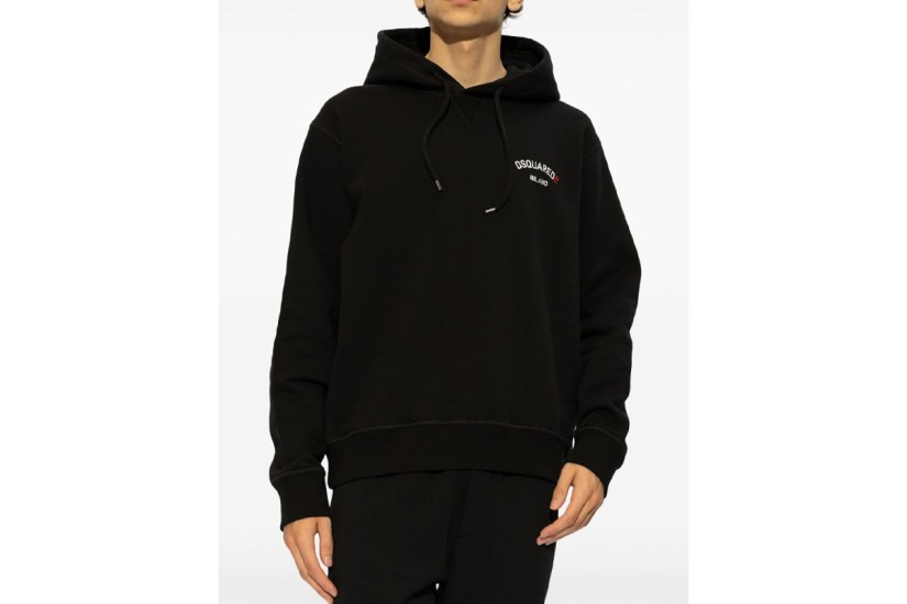 Dsquared2 Cool Fit Ανδρικό Φούτερ με Κουκούλα Μαύρο