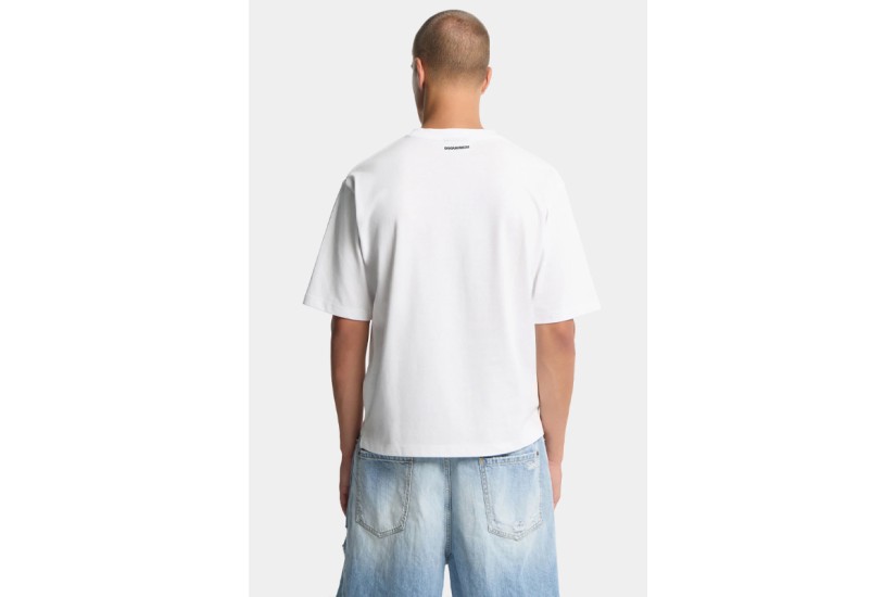 Dsquared2 Iconique Ανδρικό Κοντομάνικο T-Shirt Λευκό