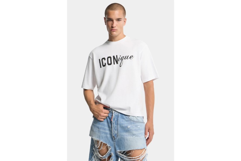 Dsquared2 Iconique Ανδρικό Κοντομάνικο T-Shirt Λευκό