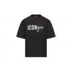 Dsquared2 Iconique Ανδρικό Κοντομάνικο T-Shirt Μαύρο