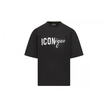 Dsquared2 Iconique Ανδρικό Κοντομάνικο T-Shirt Μαύρο