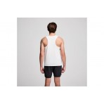 Saucony Stopwatch Singlet Ανδρική Αμάνικη Μπλούζα Λευκή