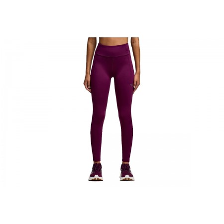 Saucony Fortify Crop Tight Γυναικείο Ψηλόμεσο Μακρύ Κολάν Μωβ