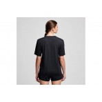 Saucony Stopwatch Γυναικείο Κοντομάνικο T-Shirt Μαύρο