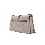 Guess Zamira 4G Logo Τσάντα Ωμου Fashion (SG962921 DARK TAUPE LOGO)