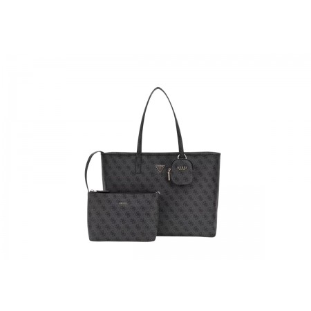 Guess Power Play 4G Logo Τσάντα Shopper Ανθρακί, Μαύρο