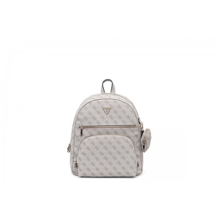 Guess Power Play II Γυναικεία Casual Τσάντα Πλάτης Εκρού, Πουρό