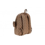 Guess Power Play II Γυναικεία Casual Τσάντα Πλάτης Μπεζ, Καφέ