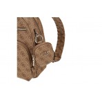 Guess Power Play II Γυναικεία Casual Τσάντα Πλάτης Μπεζ, Καφέ