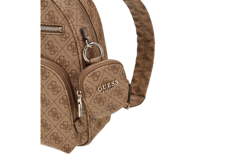Guess Power Play II Γυναικεία Casual Τσάντα Πλάτης Μπεζ, Καφέ