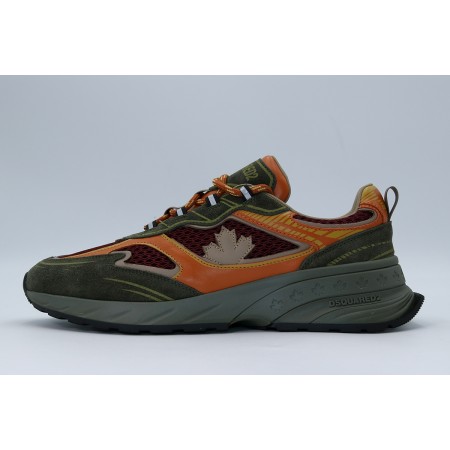 Dsquared2 Sprinter Ανδρικά Sneakers Χακί, Πορτοκαλί, Βυσσινί