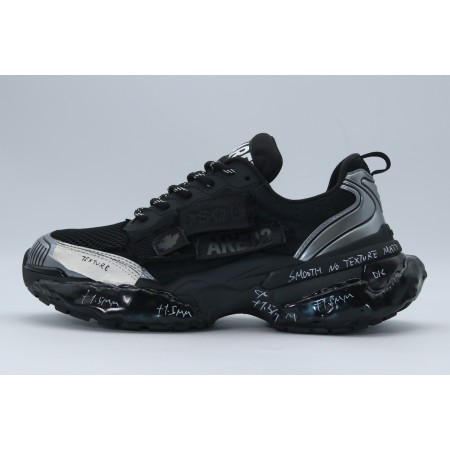 Dsquared2 Faster Ανδρικά Sneakers Μαύρα, Ασημί