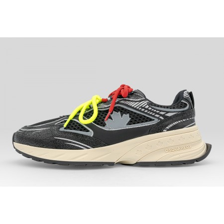 Dsquared2 Sprinter Ανδρικά Sneakers Μαύρα, Ασημί, Ζαχαρί