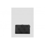 Guess Laurel Double Zip Organiser Γυναικείο Πορτοφόλι Ανθρακί, Μαύρο
