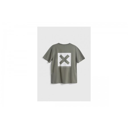 Blue Banana Olive Green Nature Ανδρικό Κοντομάνικο T-Shirt Λαδί, Εκρού