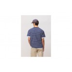 Blue Banana Navy Stripes Ανδρικό Κοντομάνικο T-Shirt Μπλε Σκούρο, Λευκό