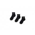 Nike Παιδικές Kάλτσες Μέχρι Τον Αστράγαλο Μαύρες 3 Τεμάχια