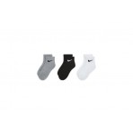 Nike Παιδικές Κάλτσες Λευκές, Γκρι, Μαύρες 3 Τεμάχια