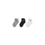 Nike Cushioned Παιδικές Κάλτσες Λευκές, Γκρι, Μαύρες 3 Ζευγάρια