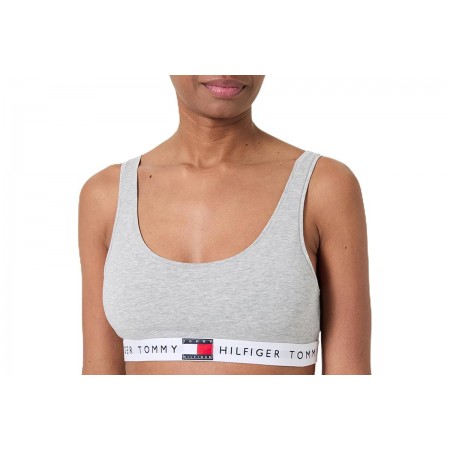 Tommy Jeans Heritage Logo Underband Bralette Γκρι, Λευκά