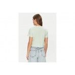 Guess Adele Γυναικείο Κοντομάνικο Crop T-Shirt Βεραμάν