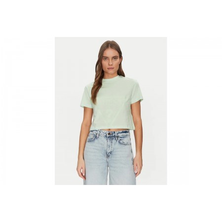 Guess Front Logo Crop T-Shirt Γυναικείο 