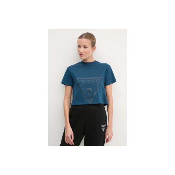 Guess Front Logo Crop T-Shirt Γυναικείο (V2YI06K8HM0 G7HG)