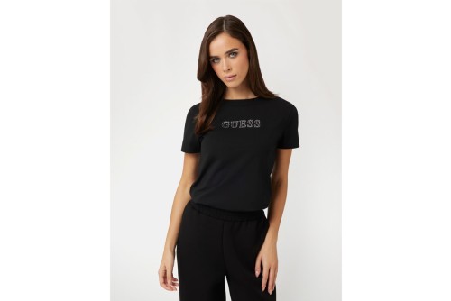 Guess Rhinestones Logo T-Shirt Γυναικείο (V3BI11J1314 JBLK)
