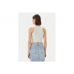 Guess Γυναικεία Αμάνικη Crop Μπλούζα Βεραμάν