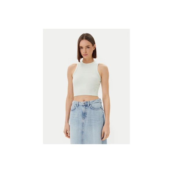Guess Rib Knit Crop Top Αμάνικο Γυναικείο (V3GP19K8RT2 A83N)