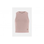 Guess Rib Knit Crop Top Αμάνικο Γυναικείο (V3GP19K8RT2 G4Q9)