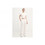 Guess Colette Γυναικείο Κοντομάνικο Crop Top Εκρού