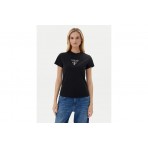 Guess Front Logo Γυναικείο Κοντομάνικο T-Shirt Μαύρο