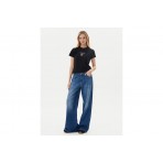 Guess Front Logo Γυναικείο Κοντομάνικο T-Shirt Μαύρο
