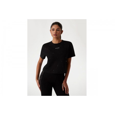 Guess Rhinestones Front Logo T-Shirt Γυναικείο 