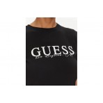 Guess Γυναικεία Κοντομάνικη Μπλούζα Μαύρη